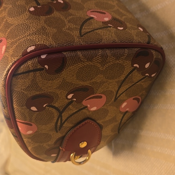 Coach Cherry Pattern Satchel - Brown and Pink - Picture 15 of 16